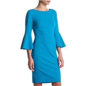 NWT Calvin Klein Turquoise Blue Sheath Dress